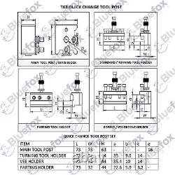 10 Piece T63 Quick Change Tool Post Set Colchester Bantam 25mm Capacity Bluefox