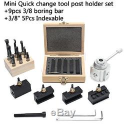 19Pcs/Set Quick Change Tool Post Mini Lathe CNC Boring Bar Turning Tool Holder