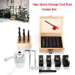 19pc Quick Change Tool Holder Set Mini Post Bar Boring Lathe Holder Turning CNC