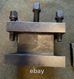 4-Way Lathe Tool Holder Post 5-1/4 Square 2 Capacity. NOS