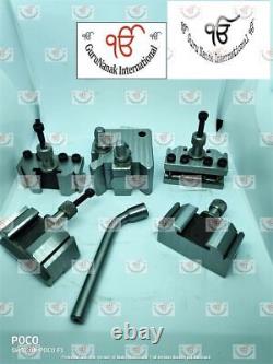 5 Pieces Set T37 Quick-Change Tool post With 2 Standard, 1 Vee, 1 Parting holder