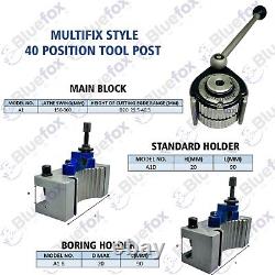 A1 40Position Quick Change Tool Post Kit For 150-300mm Lathe 6-12 Multifix A
