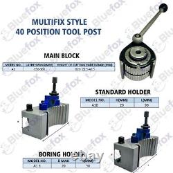 A1 40Position Quick Change Tool Post Kit For 150-300mm Lathe Multifix A Wooden