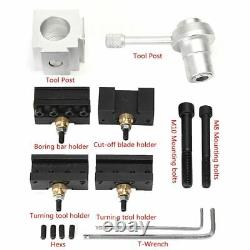 Mini Holder Tool Lathe Quick Change Kit Post Set Boring Turning Aluminum Bolts