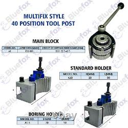Multifix A 40Position Quick Change Tool Post For 150-300mm Lathe 6-12 Holders