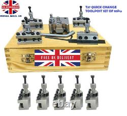 New T37 Quick Change Toolpost Miford ML7 Center Height 90-115mm 10pc set UK