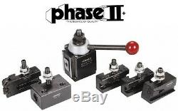 Phase II Tool Post Set 5 Holders Piston AXA 9 To 12 Lathe Swing