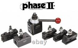 Phase II Tool Post Set 5 Holders Piston AXA 9 To 12 Lathe Swing