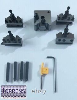 T37 Quick-Change Toolpost Myford 5 Pc Set & Indexable Carbide Insert lathe tool